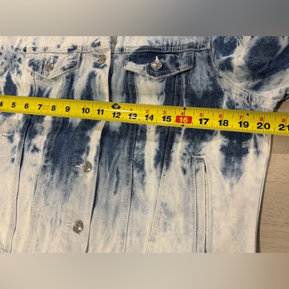 Seven7 Blue Tie-Dye Acid Wash Jean Jacket - Picture 8 of 12